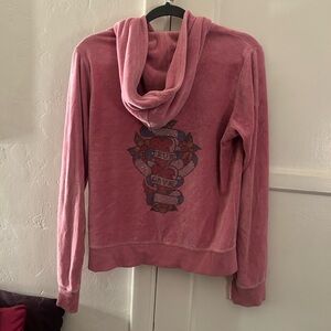 Vintage Ed Hardy Pink Rhinestone Hoodie